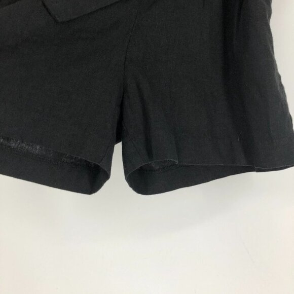 Dynamite Black Linen paper bag shorts metal ring waist tie XS - Picture 10 of 15